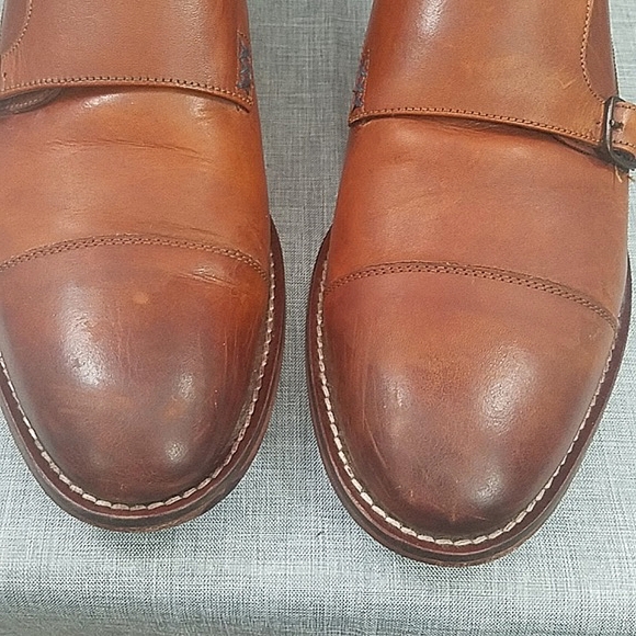 Sweeney London Marston brown leather monk strap Oxford dress shoe men's sz 10M - Picture 3 of 12